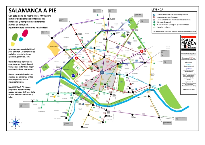 El novedoso mapa que permite calcular las distancias a pie entre diferentes puntos de Salamanca  | Imagen 1