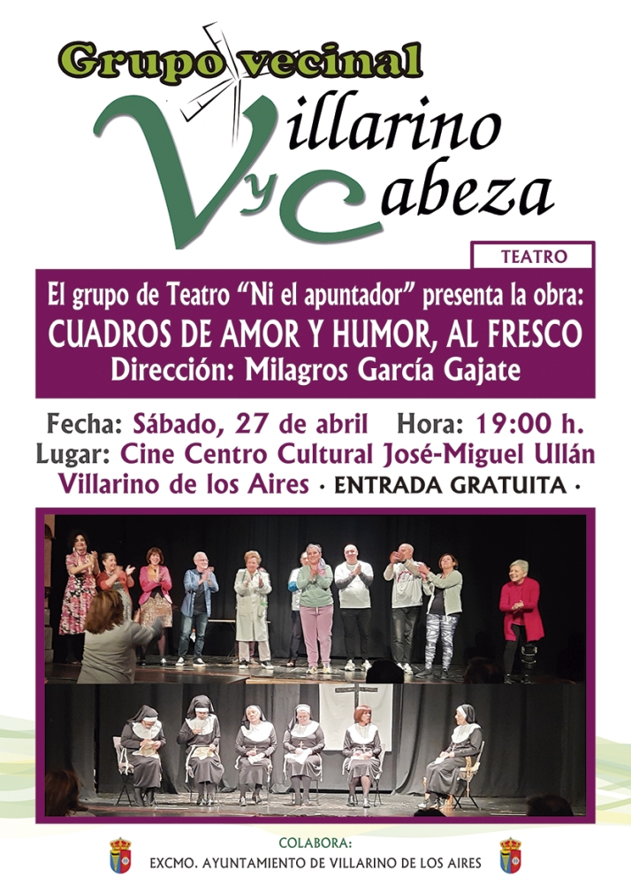 El grupo de teatro 'Ni el apuntador' representar&aacute; en Villarino la obra 'Cuadros de amor y humor, al fresco' | Imagen 1