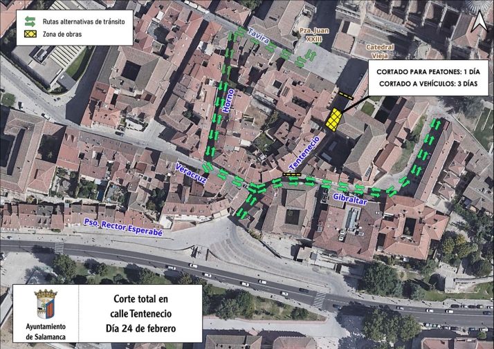 Cierre total de la calle Tentenecio de Salamanca | Imagen 1
