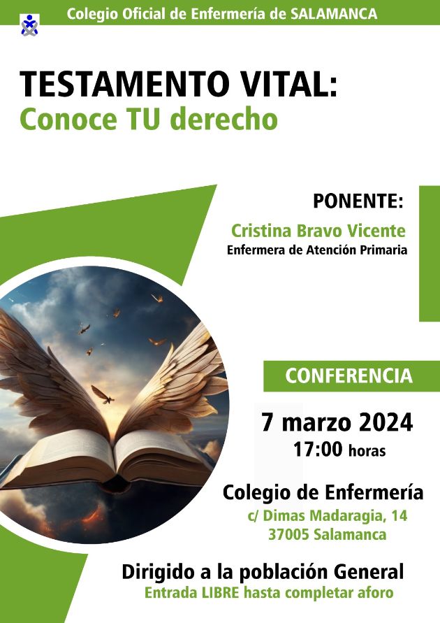 Interesante conferencia sobre el testamento vital en el Colegio de Enfermer&iacute;a de Salamanca | Imagen 1