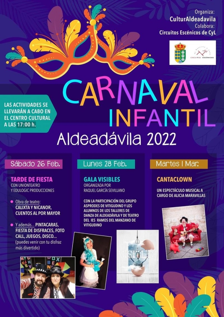 Disfraces, pintacaras y artes esc&eacute;nicas para celebrar el Carnaval en Aldead&aacute;vila de la Ribera | Imagen 1