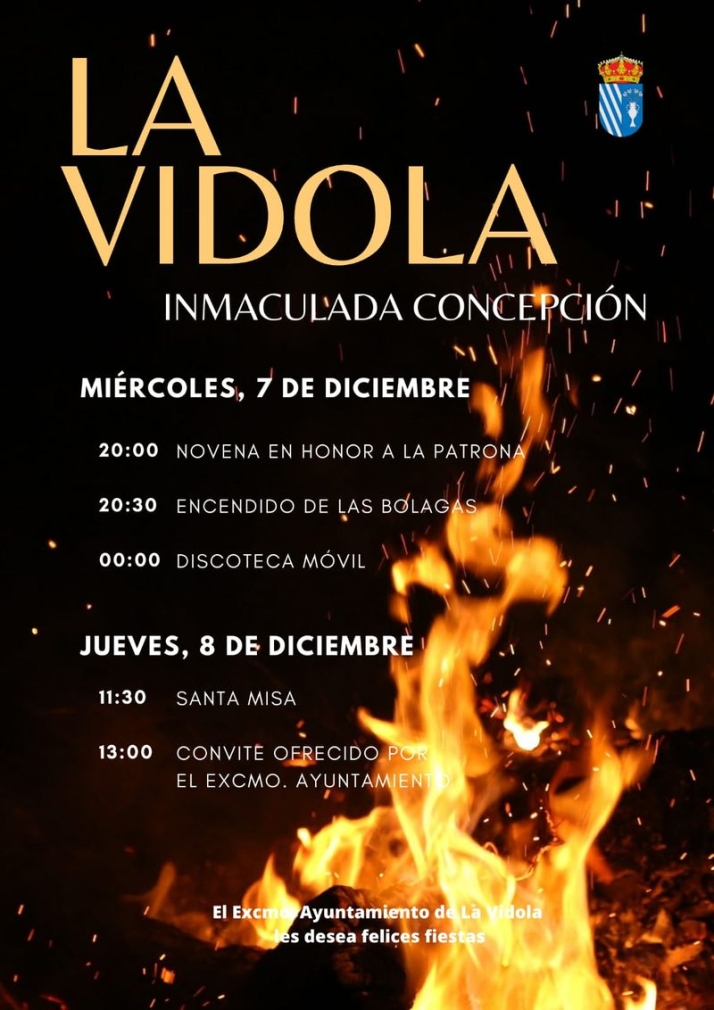 La V&iacute;dola vive la fiesta de la Inmaculada con la quema de bolagas | Imagen 1