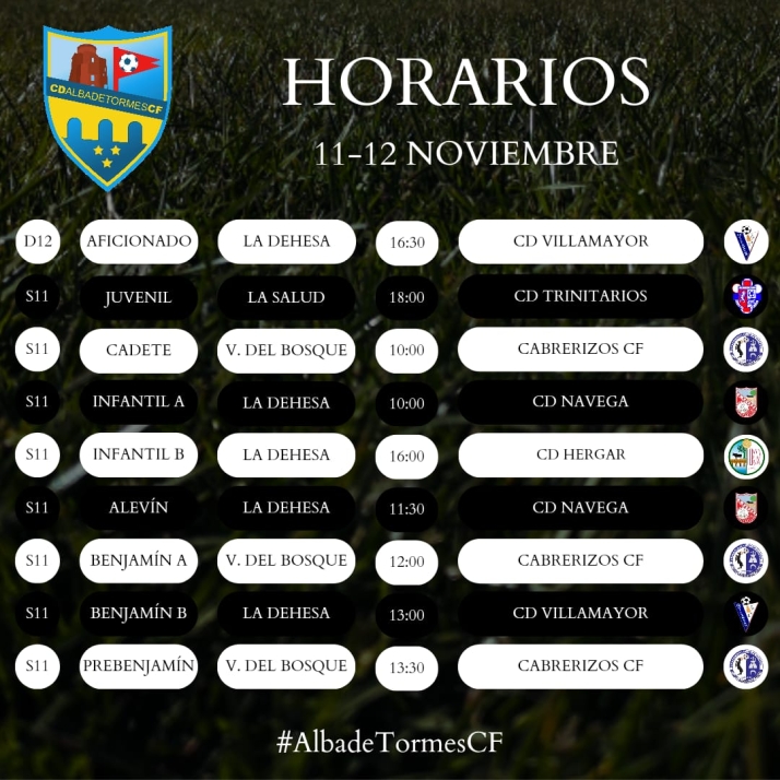 Horarios de la sexta jornada para el Alba de Tormes Club de F&uacute;tbol | Imagen 1