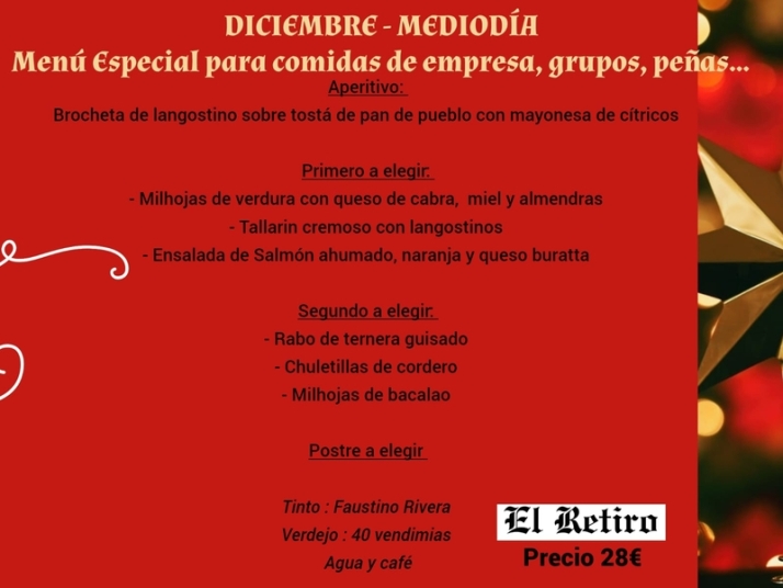 Restaurante El Retiro ofrece en Vitigudino su men&uacute; especial para estas navidades | Imagen 2