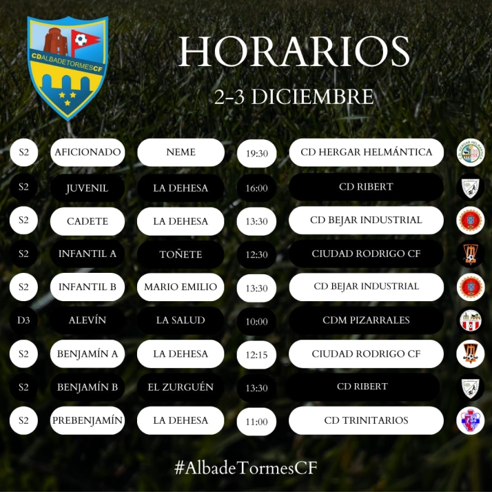 Horarios de la d&eacute;cima jornada para el Alba de Tormes Club de F&uacute;tbol | Imagen 1