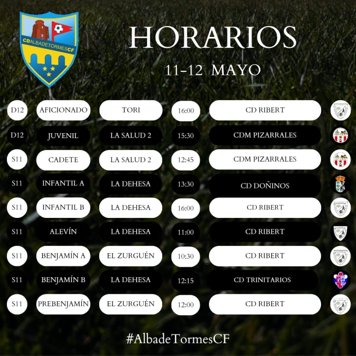 Horarios de la vigesimos&eacute;ptima jornada para el Alba de Tormes Club de F&uacute;tbol | Imagen 1