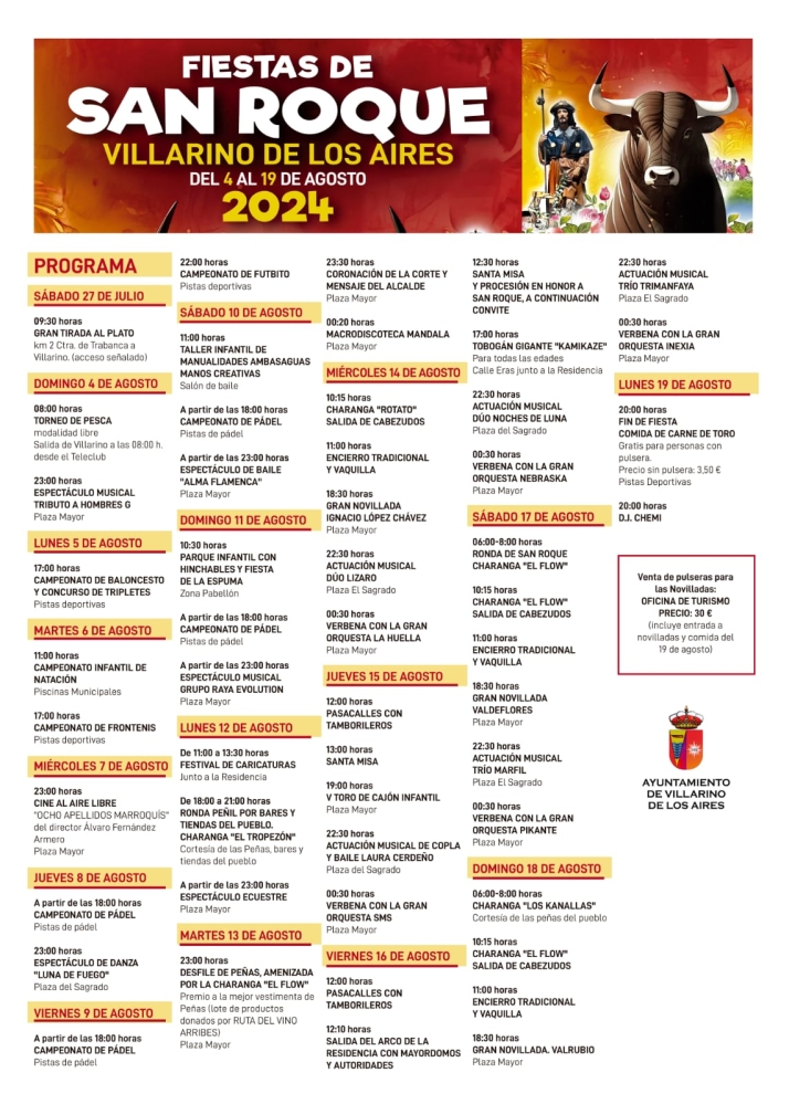 Villarino cuenta ya con su programa de fiestas en honor a San Roque | Imagen 1