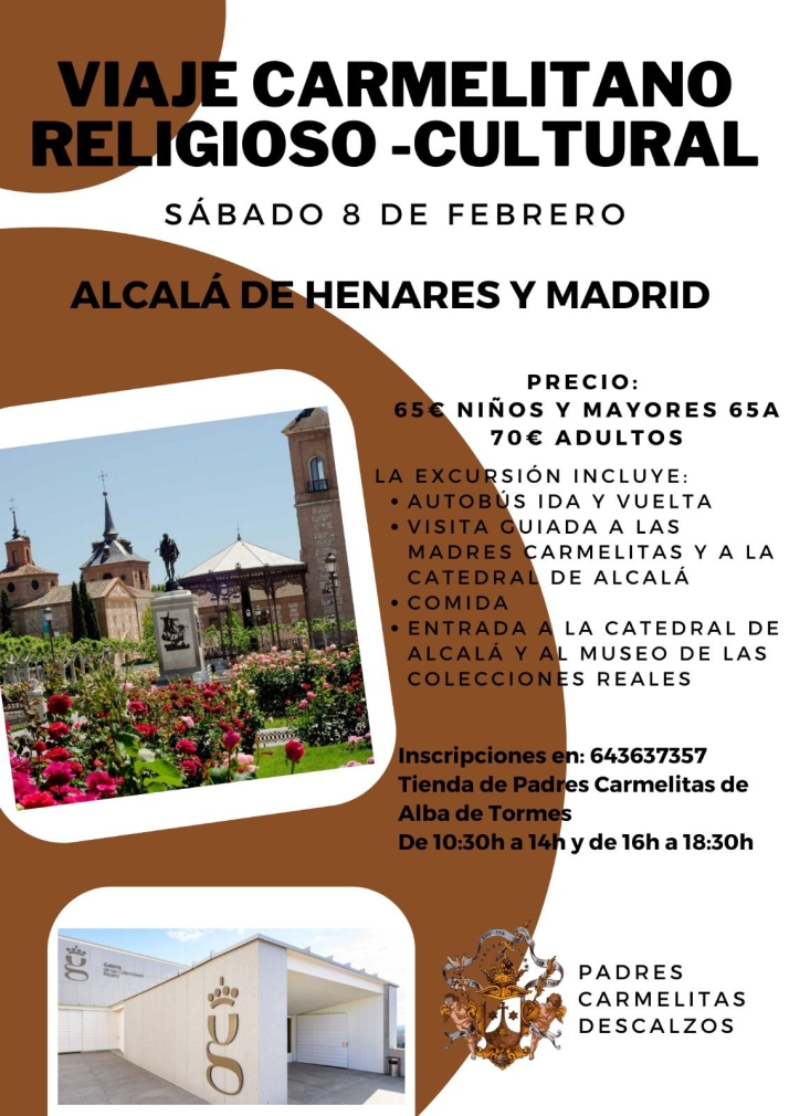 Los Padres Carmelitas organizan un viaje cultural y religioso a Alcal&aacute; de Henares | Imagen 1