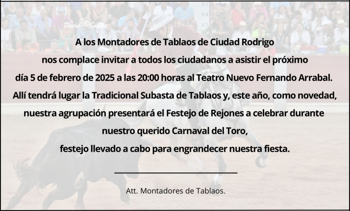 Los montadores de los tablaos presentar&aacute;n el Festejo de Rejones en la Subasta, que ser&aacute; en el Teatro | Imagen 1