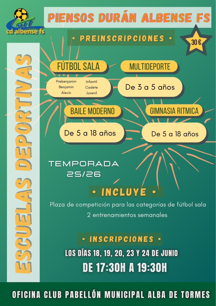 Últimos días para inscribirse en las Escuelas de Verano y reservar plaza en las Escuelas Deportivas del Piensos Durán Albense FS | Imagen 2