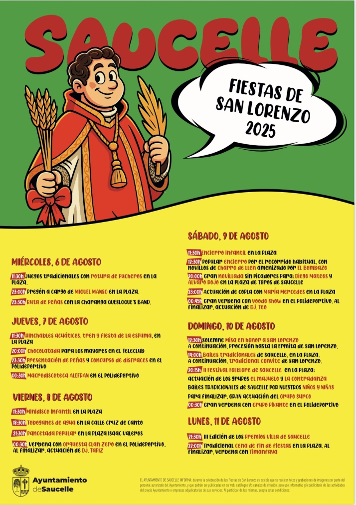 Saucelle desvela el programa completo de sus fiestas de San Lorenzo | Imagen 1