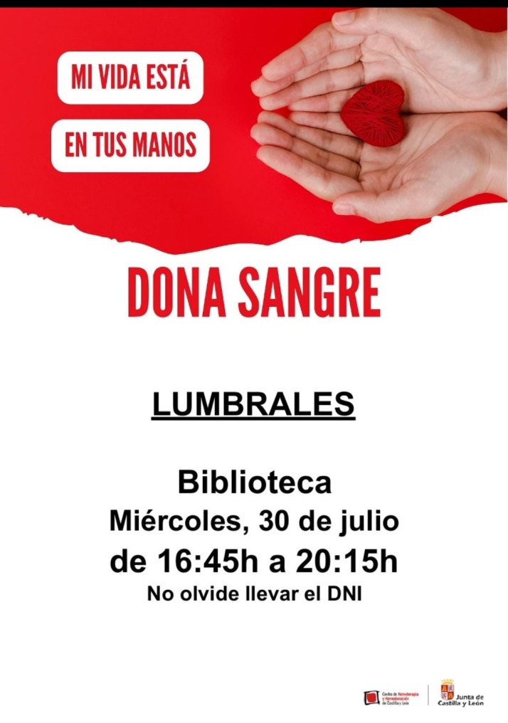 Lumbrales acoge este miércoles una nueva jornada de donación de sangre en la Biblioteca Municipal | Imagen 1