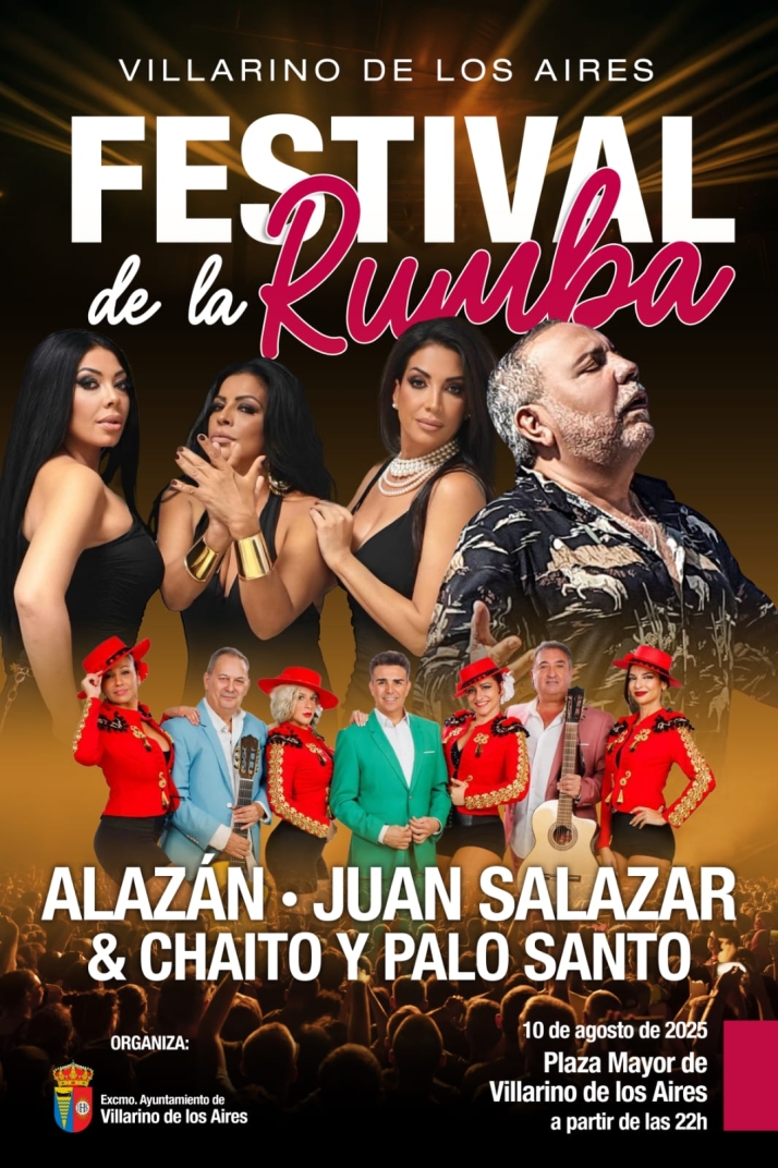 Villarino de los Aires sustituye a Az&uacute;car Moreno por un gran festival de rumba con entrada gratuita | Imagen 1