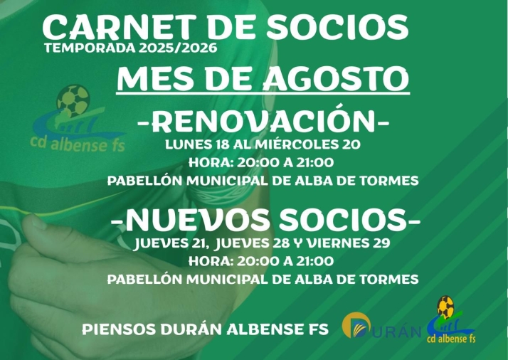 El Piensos Dur&aacute;n Albense lanza su campa&ntilde;a de socios para la temporada 2025/2026 | Imagen 1
