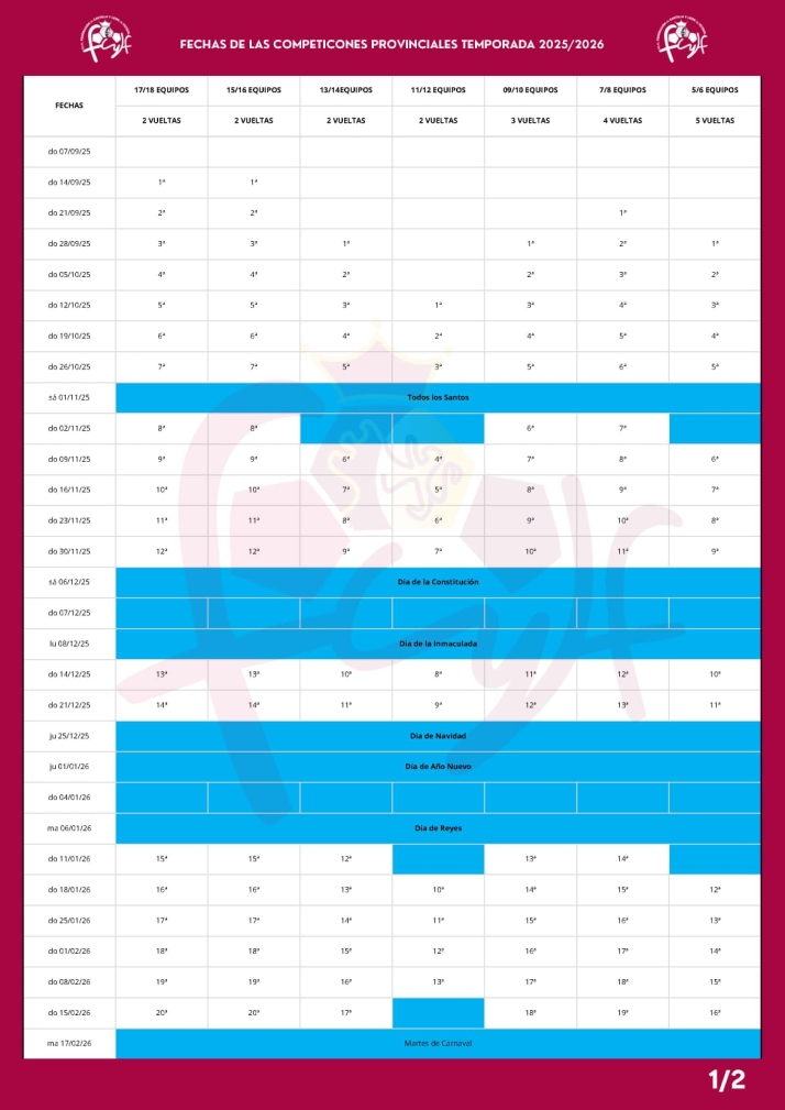 Este es el calendario del fútbol base en Salamanca para la temporada 25/26 | Imagen 1