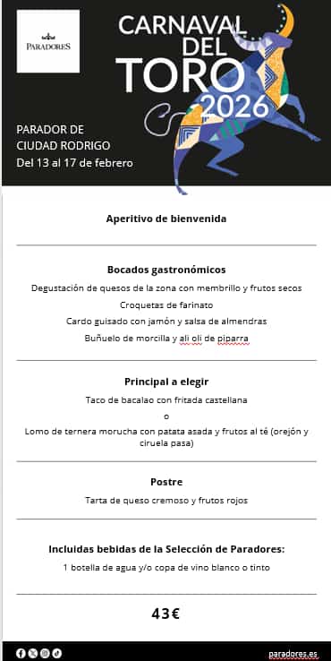 Farinato, morucha y quesos locales: la apuesta gastronómica del Parador para el Carnaval del Toro | Imagen 1