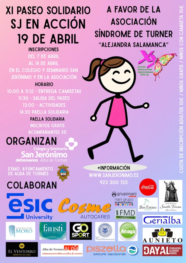 El Colegio San Jer&oacute;nimo caminar&aacute; por la Asociaci&oacute;n S&iacute;ndrome de Turner | Imagen 1