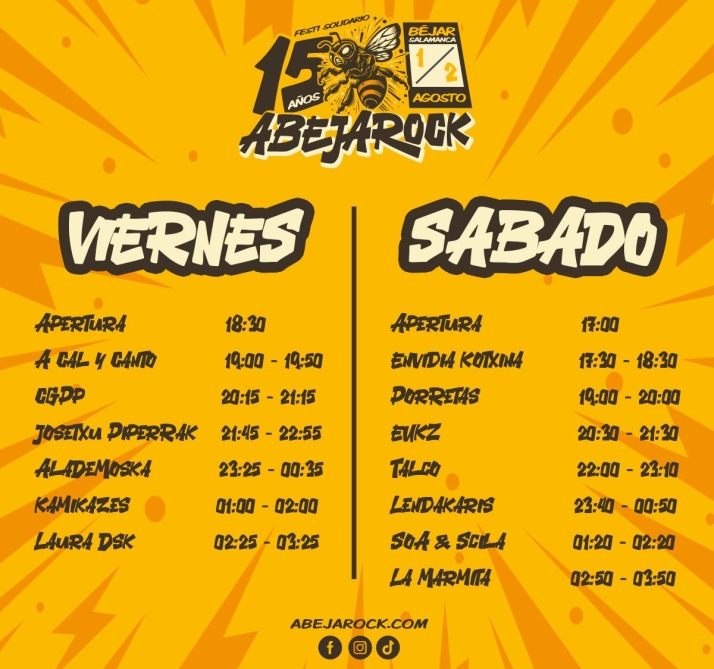 Grupos y horarios del festival AbejaRock que alcanza su 15ª edición | Imagen 2
