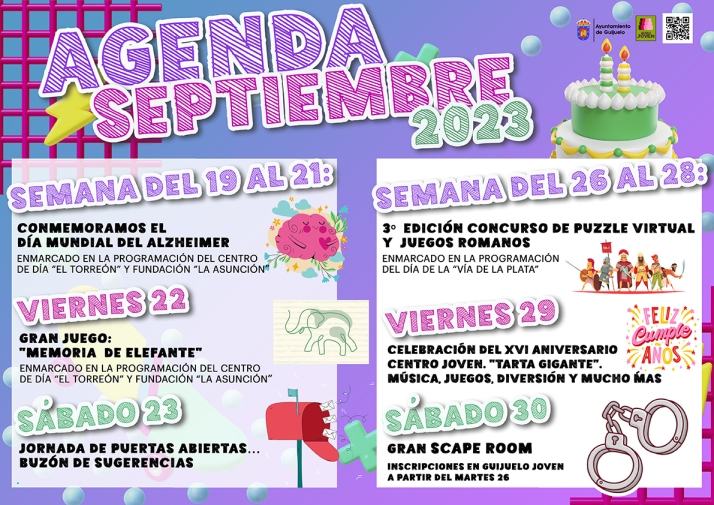 Nueva temporada, XVI aniversario y m&aacute;s propuestas en la agenda de septiembre de Guijuelo Joven | Imagen 1