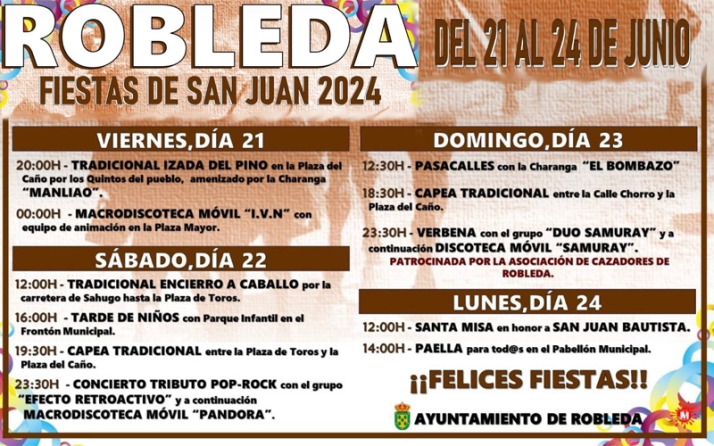 Programa fiestas San Juan 24 Robleda | Imagen 1