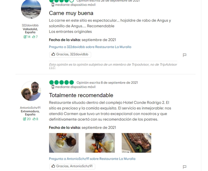 Restaurante La Muralla entre los diez  restaurantes mejor valorados de CYL | Imagen 1