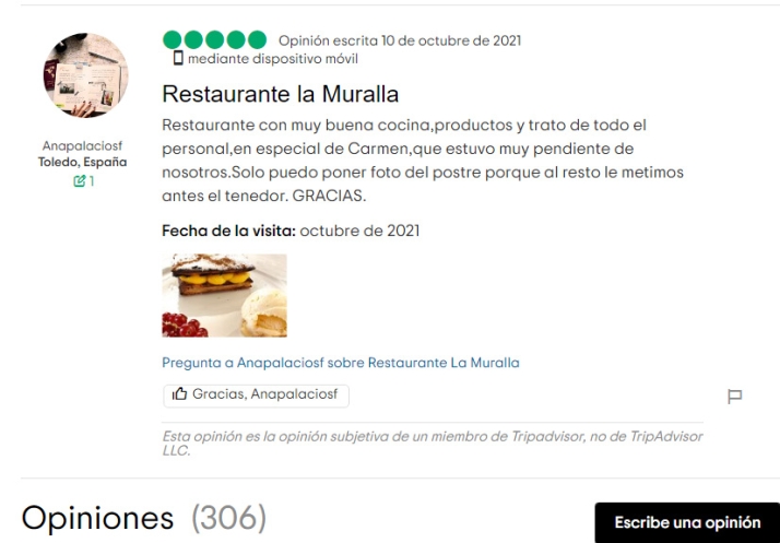 Restaurante La Muralla entre los diez  restaurantes mejor valorados de CYL | Imagen 3