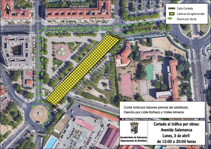Importantes cortes de tr&aacute;fico este lunes en Salamanca | Imagen 1