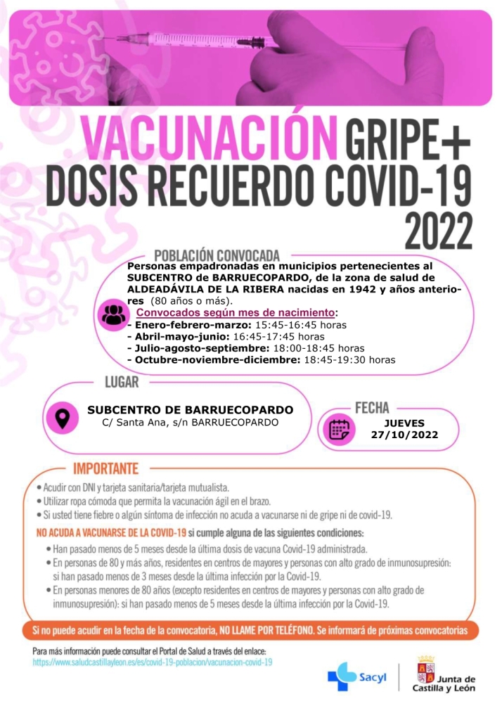 El Subcentro de Guardias de Barruecopardo acoger&aacute; la vacunaci&oacute;n covid en cuarta dosis para mayores de 80  | Imagen 1