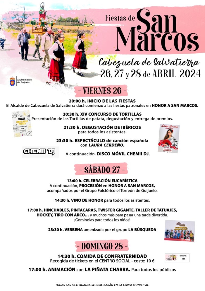 Cabezuela celebrar&aacute; San Marcos del 26 al 28 de abril | Imagen 1