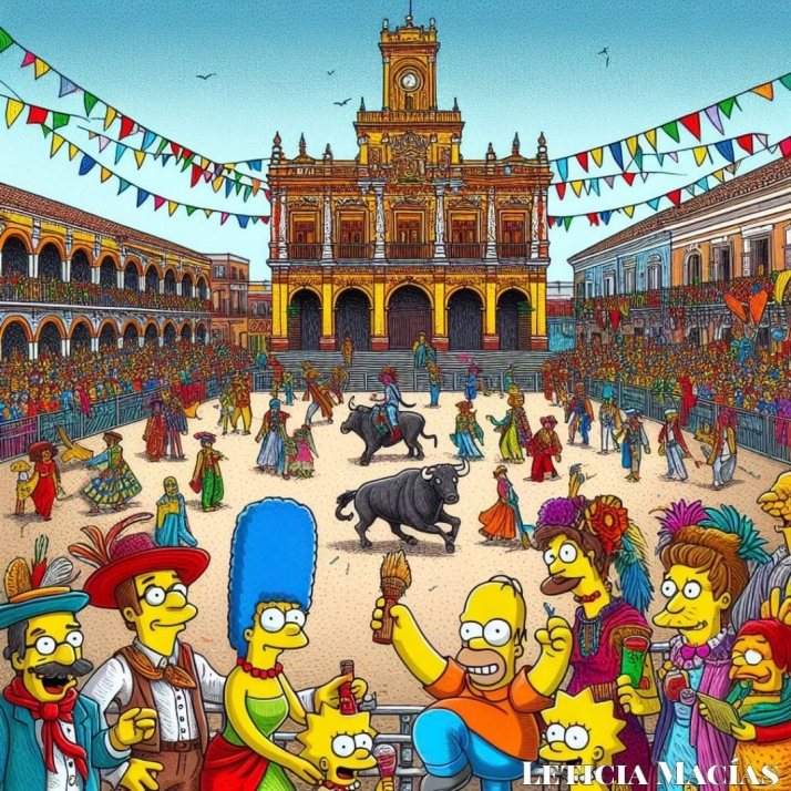 Los Simpson &lsquo;visitan&rsquo; Salamanca y disfrutan del Carnaval del Toro de Ciudad Rodrigo  | Imagen 2