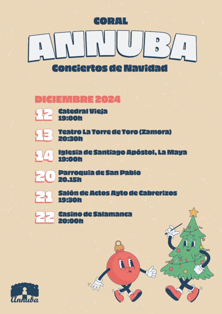 La Coral Annuba dar&aacute; cinco conciertos navide&ntilde;os en Salamanca y provincia | Imagen 1