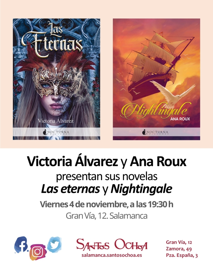 Las escritoras salmantinas Victoria &Aacute;lvarez y Ana Roux presentan sus novelas 'Las eternas' y 'Nightingale' | Imagen 1