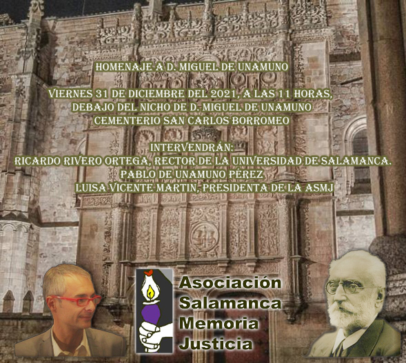 Foto 1 - La Asociación Salamanca Memoria y Justicia rendirá homenaje a Unamuno el próximo viernes