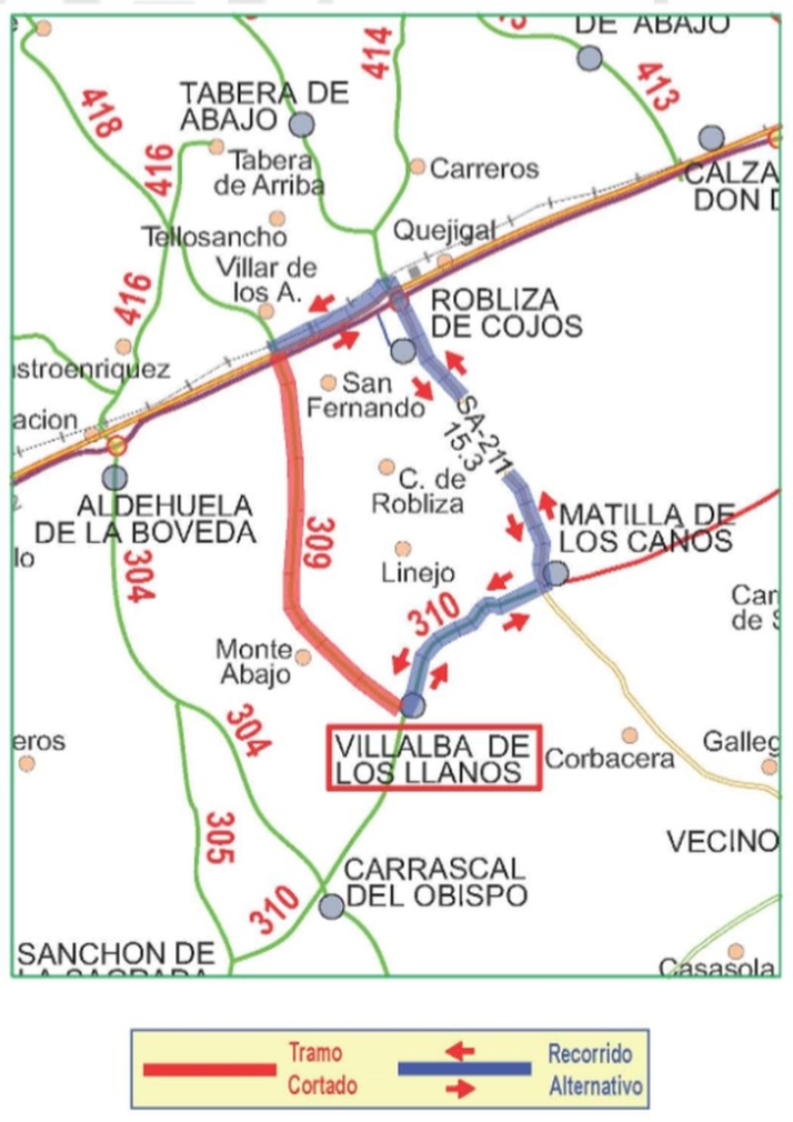 La carretera DSA-309 de acceso a Villalba de los Llanos, cortada cinco meses | Imagen 1