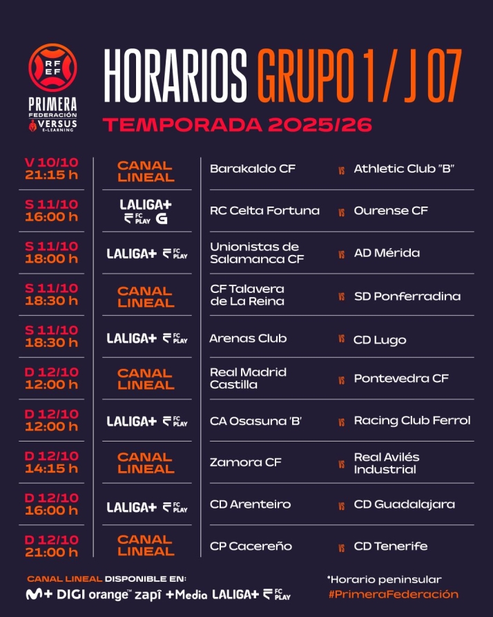 Horario y dónde ver el Unionistas - Mérida y el resto de la jornada 7 de Primera Federación | Imagen 1