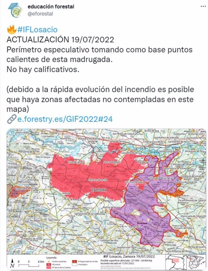 El fuego ya ha arrasado m&aacute;s de 27.000 hect&aacute;reas en Losacio (Zamora) | Imagen 1