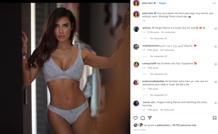 El sexy posado en lencer&iacute;a de Pilar Rubio que arrasa en redes sociales | Imagen 1