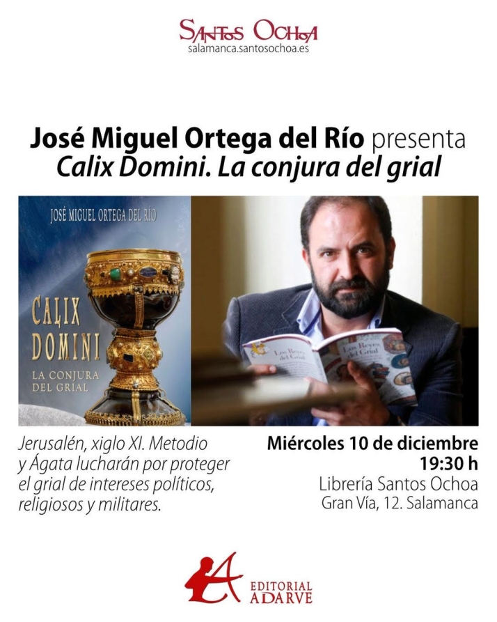 El historiador José Miguel Ortega del Río presenta en Salamanca su primera novela, 'Calix Domini' | Imagen 1