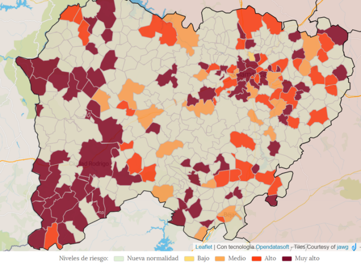 Menos del 20% de los municipios de Salamanca siguen en riesgo muy alto de transmisi&oacute;n de COVID-19  | Imagen 1