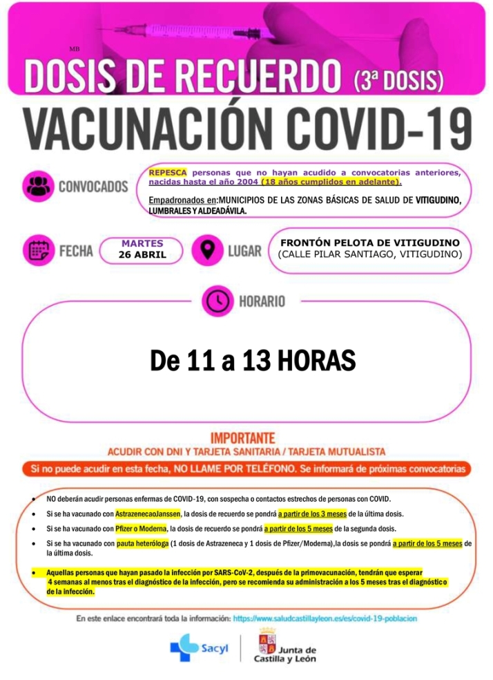 Vuelven a Vitigudino las repescas de vacunaciones tras la Semana Santa | Imagen 2