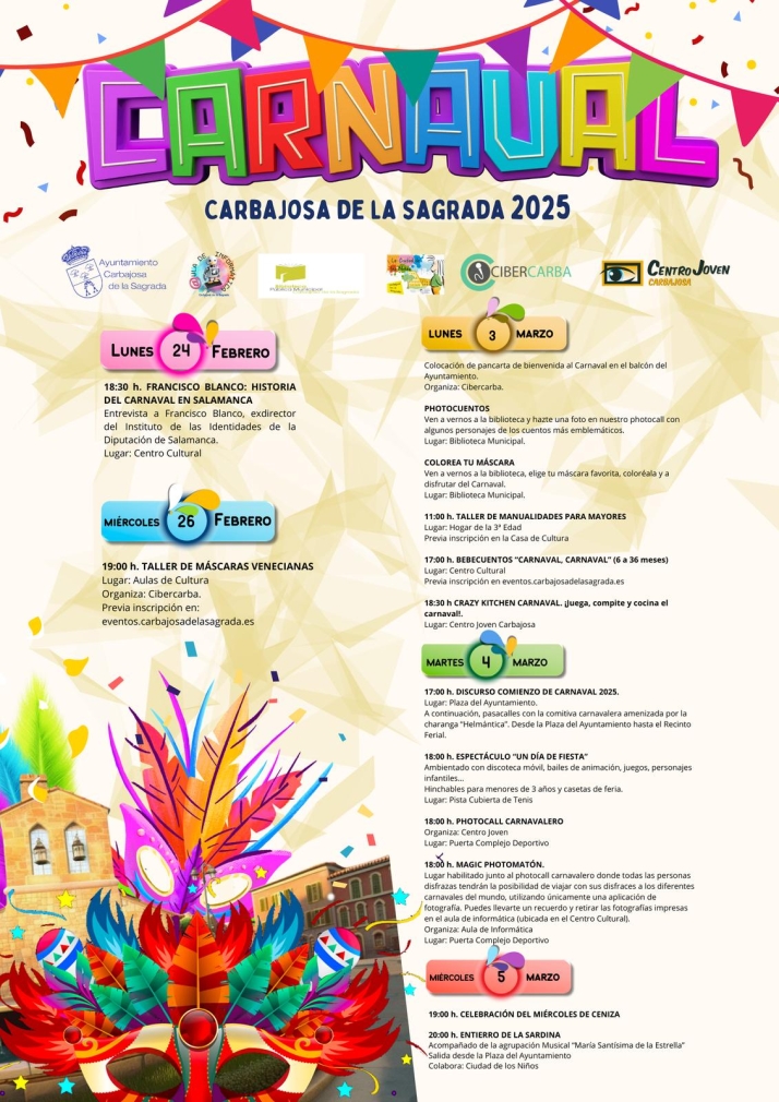 Carbajosa de la Sagrada presenta su programación oficial para el Carnaval 2025 | Imagen 1