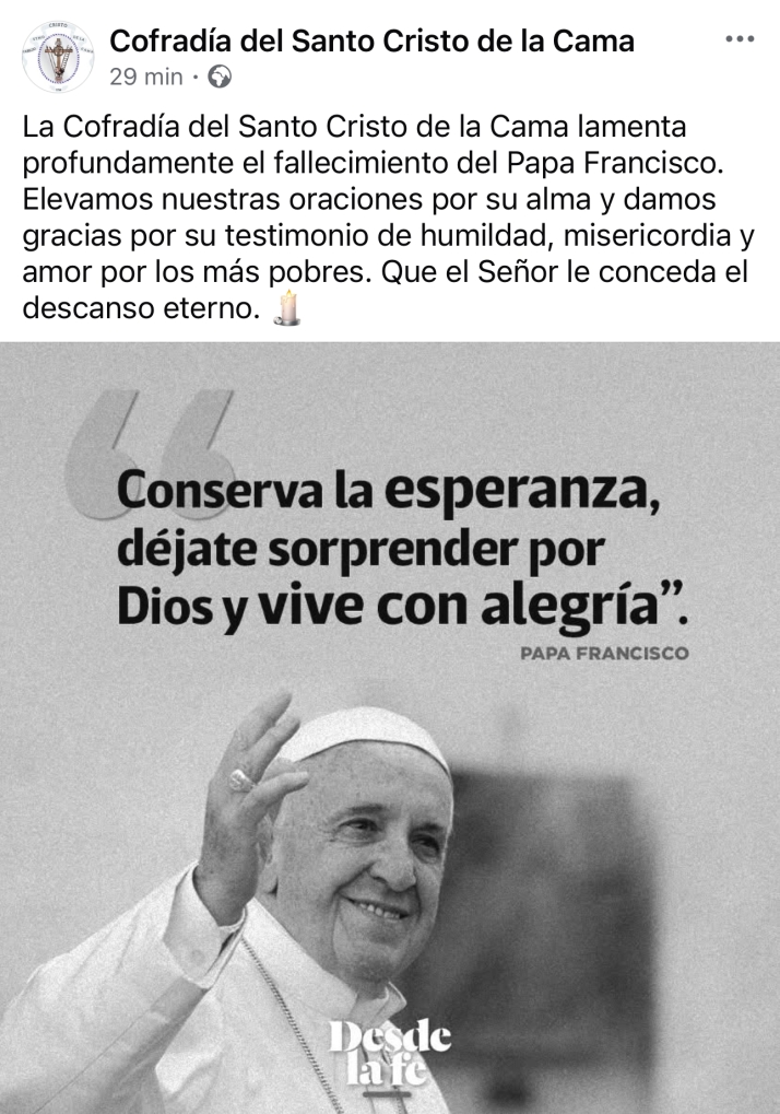 Las cofradías de Peñaranda emiten comunicados oficiales tras el fallecimiento del Papa Francisco | Imagen 3