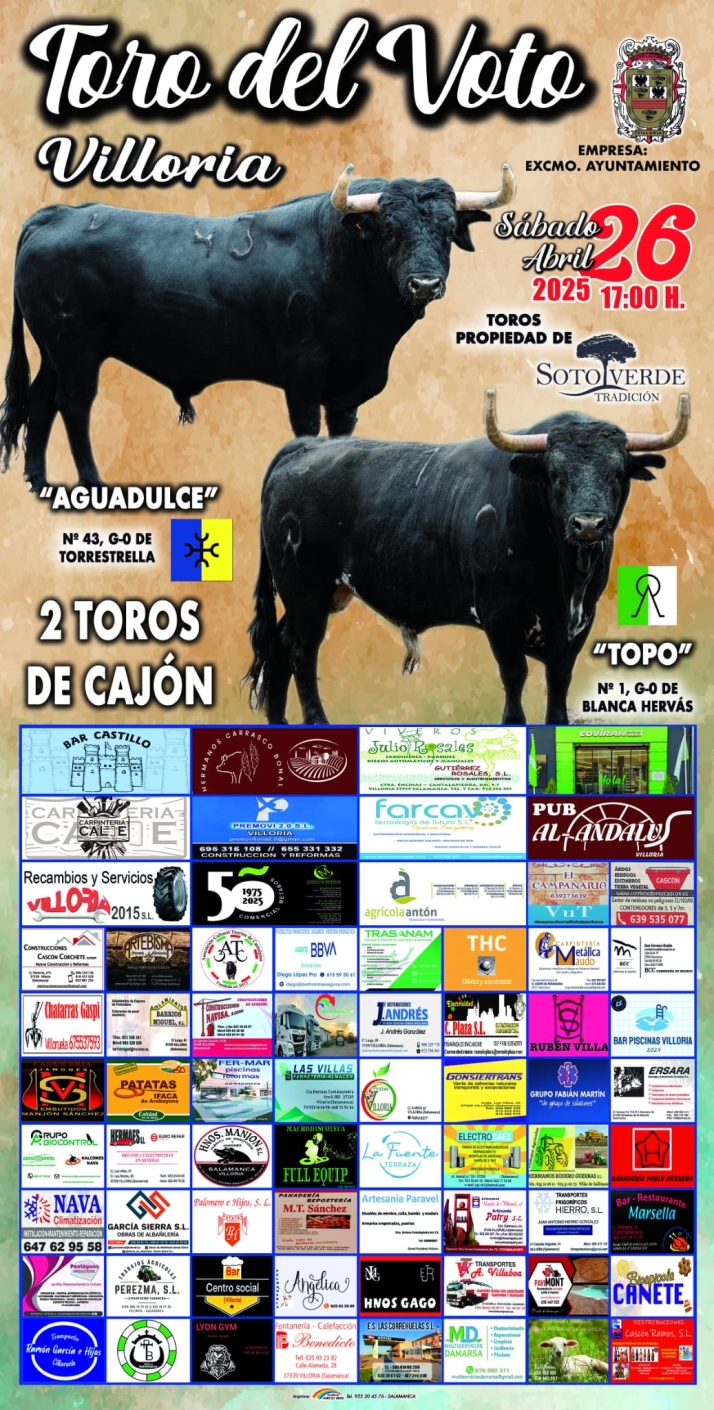 Dos toros de caj&oacute;n y una sensacional novillada con picadores, protagonistas de nivel para las Fiestas del Voto de Villoria | Imagen 1
