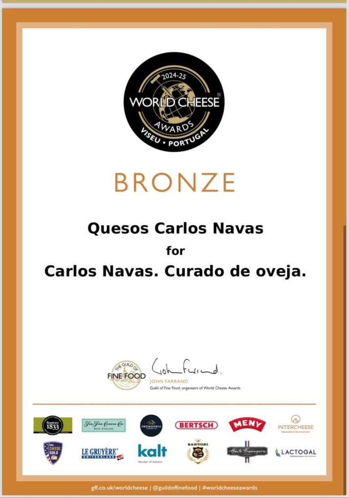 Quesos Carlos Navas, galardonado con dos medallas de oro y una de bronce en el prestigioso certamen mundial World Cheese Awards | Imagen 1