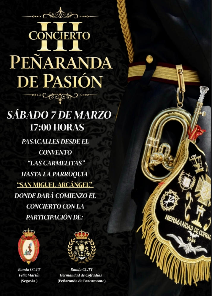 Pe&ntilde;aranda celebra el III Concierto &ldquo;Pe&ntilde;aranda de Pasi&oacute;n&rdquo; el 7 de marzo en la previa a la Semana Santa | Imagen 1