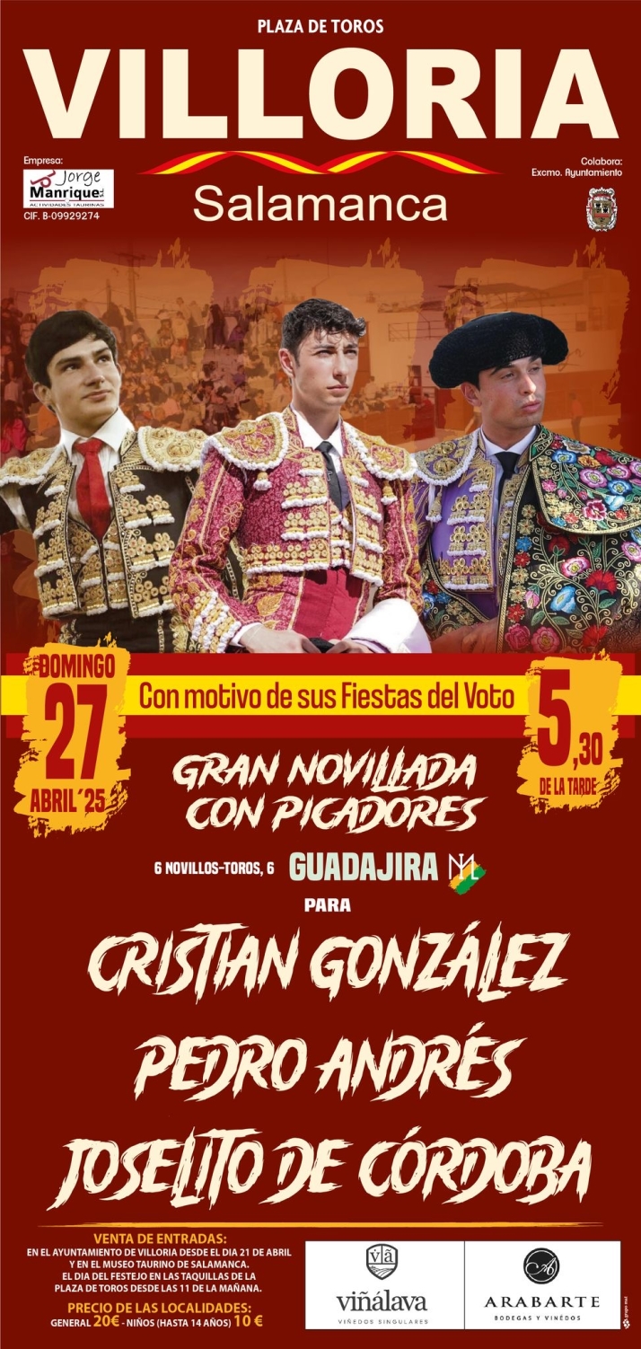 Dos toros de caj&oacute;n y una sensacional novillada con picadores, protagonistas de nivel para las Fiestas del Voto de Villoria | Imagen 2