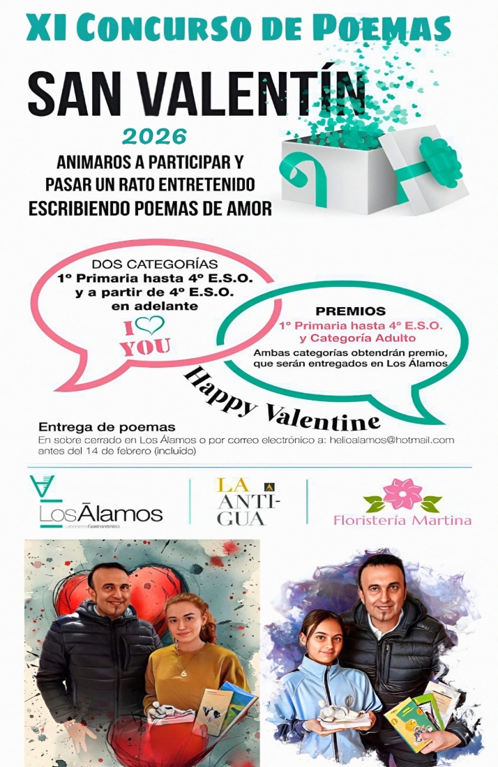 Los &Aacute;lamos vuelve a poner palabras al amor con su XI Concurso de Poemas y Cartas de San Valent&iacute;n | Imagen 1