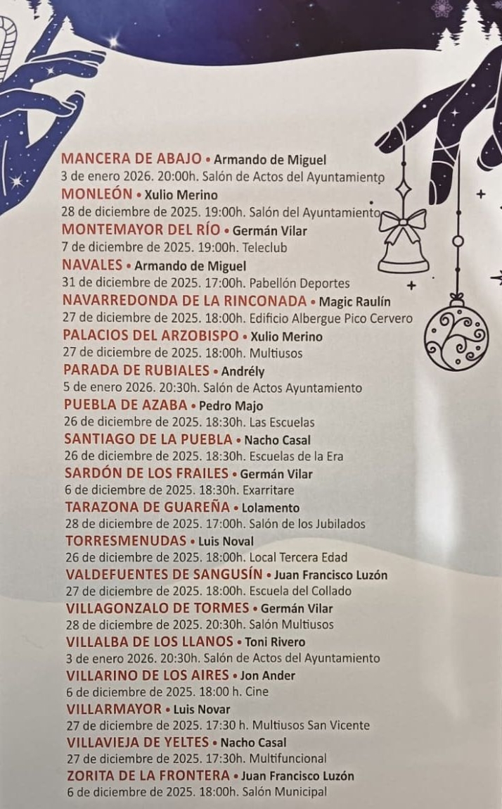 Fechas y horarios de las actuaciones de magia que llegarán a 34 pueblos salmantinos | Imagen 3
