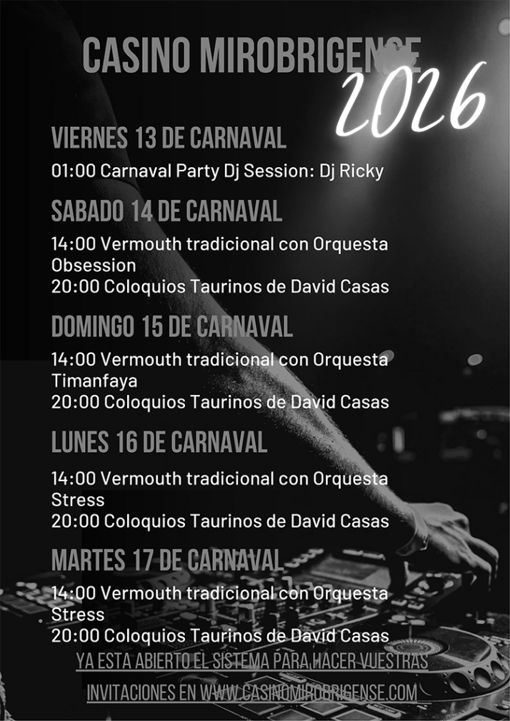 El Casino mirobrigense desvela su programa para el Carnaval del Toro con orquestas y coloquios | Imagen 1
