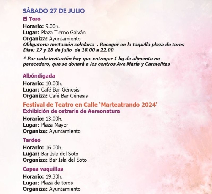 Aqu&iacute; tienes el programa de las Fiestas de Santa Marta | Imagen 12